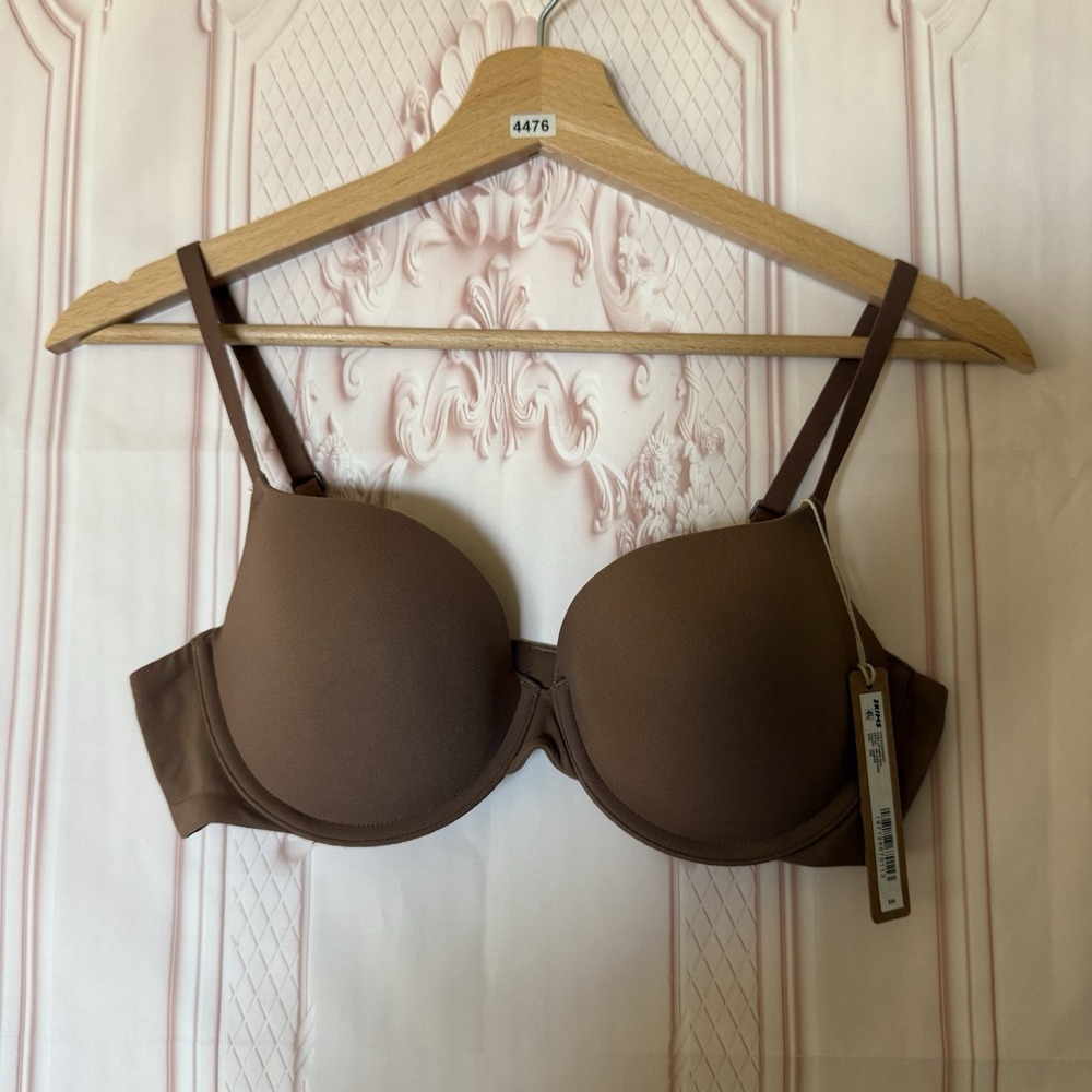 Skims Fits Everybody Push Up Demi Bra Jasper Brown Size 36B NWT $56